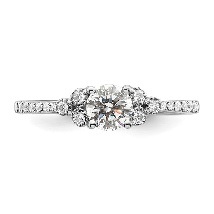 Buy Stylish 14K White Gold Semi-Mount Engagement Ring for 1/2 Carat Stone-4