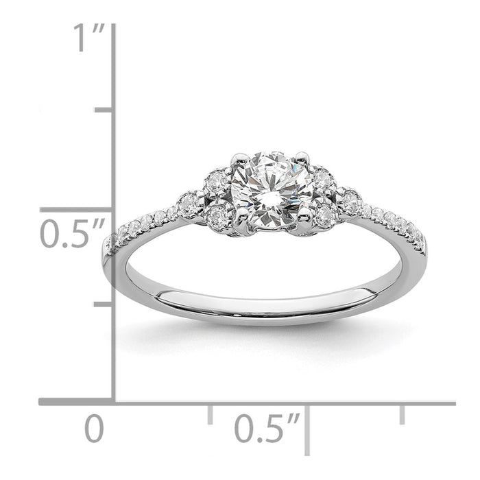 Buy Stylish 14K White Gold Semi-Mount Engagement Ring for 1/2 Carat Stone-7