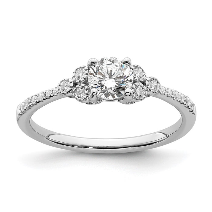 Buy Stylish 14K White Gold Semi-Mount Engagement Ring for 1/2 Carat Stone-1