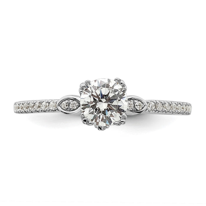 Buy Stylish 14K White Gold Semi-Mount Engagement Ring for 1/2 Carat Center-4