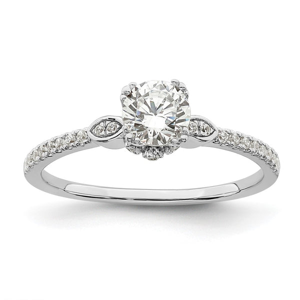 14K White Gold Semi-Mount Engagement Ring for 1/2 Carat Center