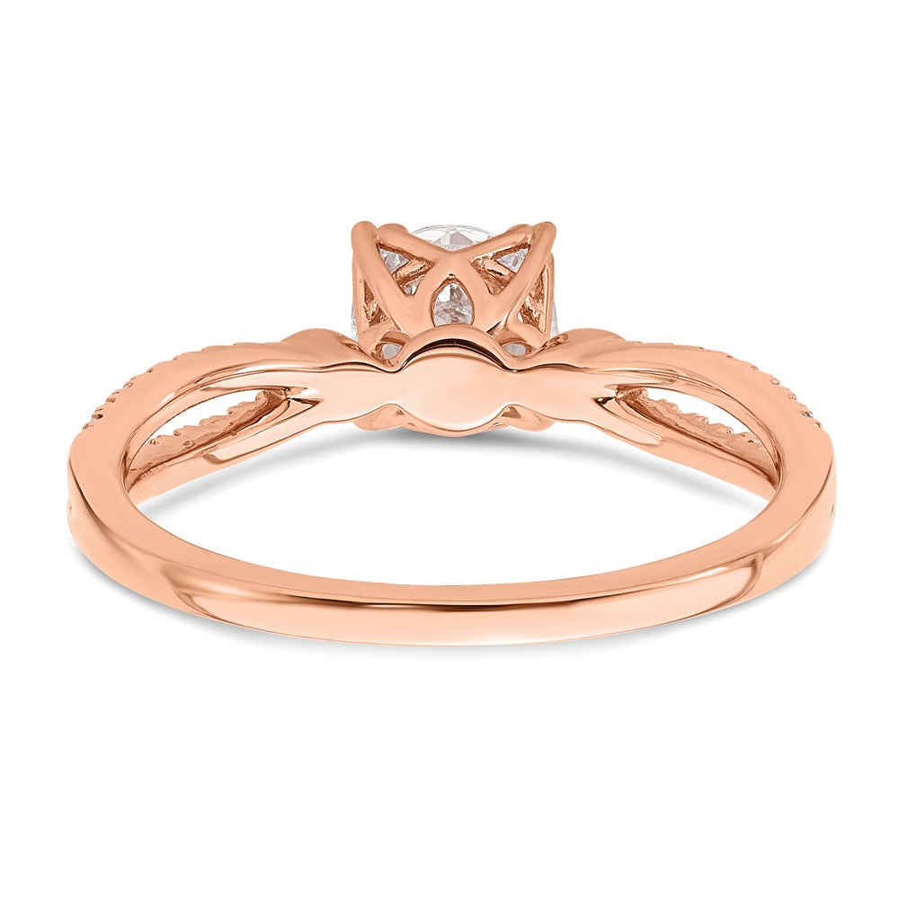 Buy Exclusive 14K Rose Gold Double Row Engagement Ring, 3/4 Carat Center, Stylish Accents
