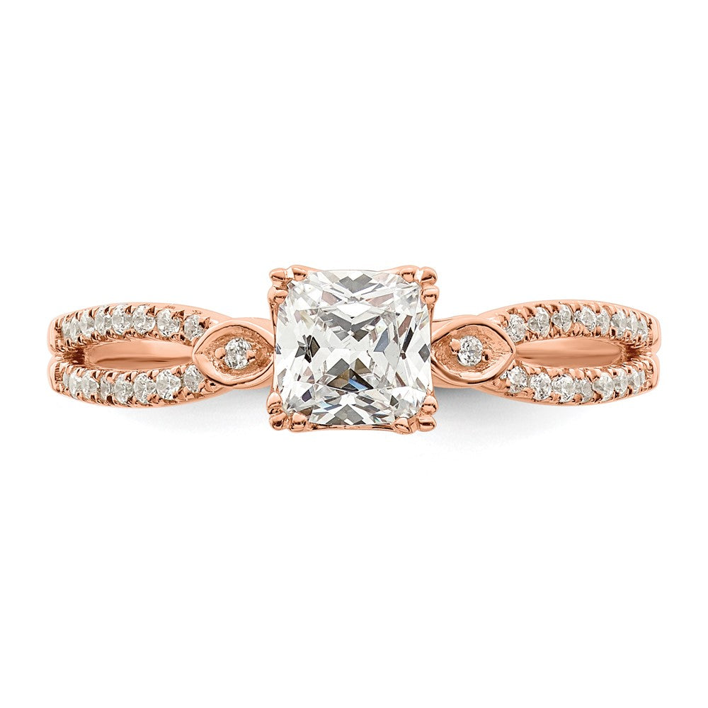 Buy Exclusive 14K Rose Gold Semi-Mount Engagement Ring - Stylish 4.9mm Cushion Design