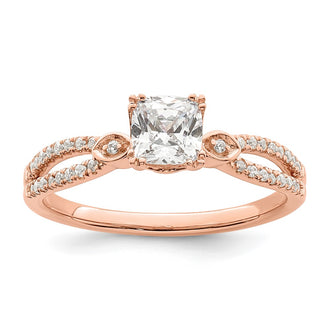 Buy Exclusive 14K Rose Gold Semi-Mount Engagement Ring - Stylish 4.9mm Cushion Design
