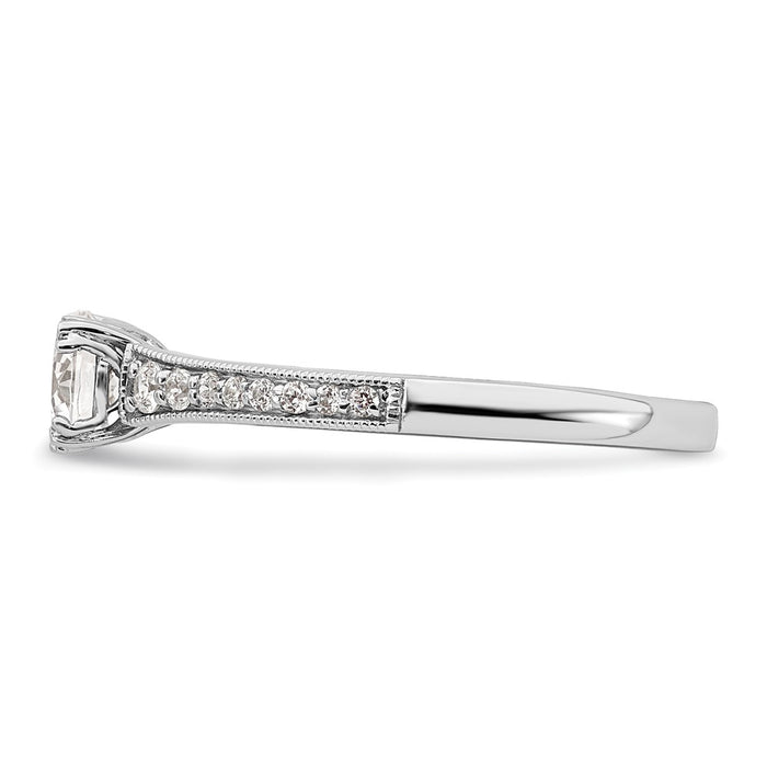 Buy 14K White Gold Semi-Mount Engagement Ring - 5.2mm, 1/6 Carat Diamonds, Affordable Luxury-3