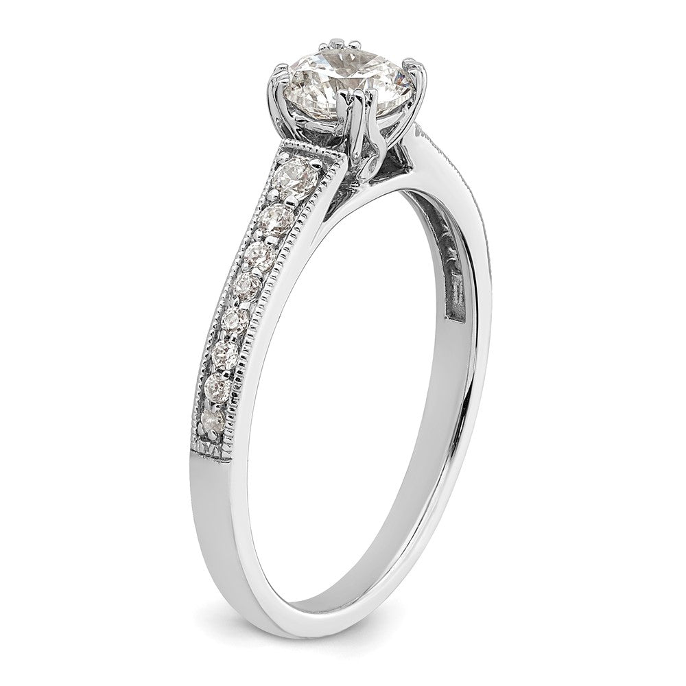 Buy 14K White Gold Semi-Mount Engagement Ring - 5.2mm, 1/6 Carat Diamonds, Affordable Luxury