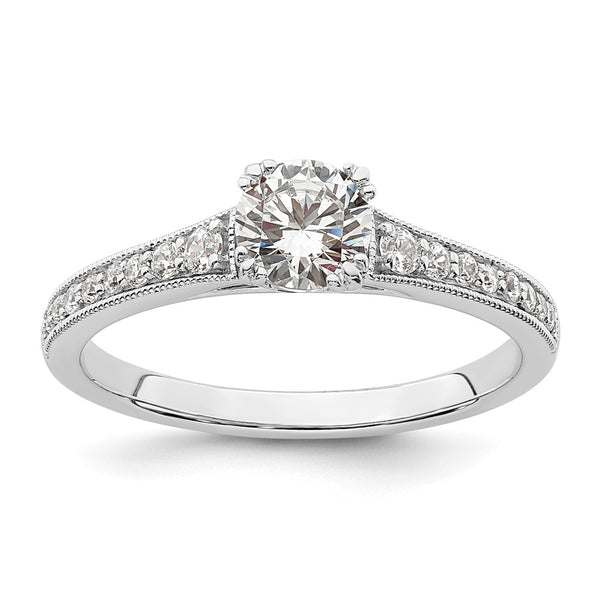 Buy 14K White Gold Semi-Mount Engagement Ring - 5.2mm, 1/6 Carat Diamonds, Affordable Luxury