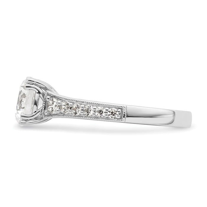 Buy 14K White Gold Semi-Mount Engagement Ring for 1.5 Carat Round Stone-3