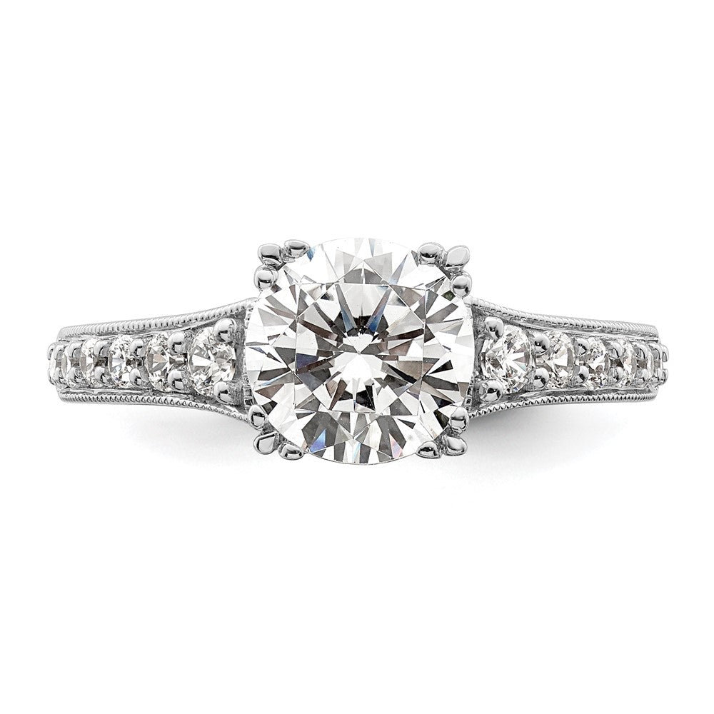 Buy 14K White Gold Semi-Mount Engagement Ring for 1.5 Carat Round Stone