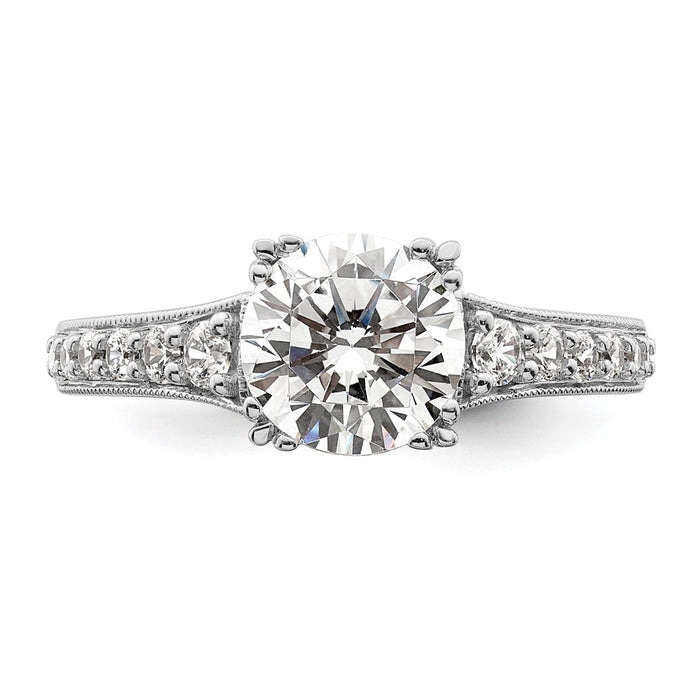 Buy 14K White Gold Semi-Mount Engagement Ring for 1.5 Carat Round Stone-4