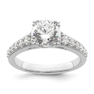 Buy 14K White Gold Semi-Mount Engagement Ring for 1.5 Carat Round Stone