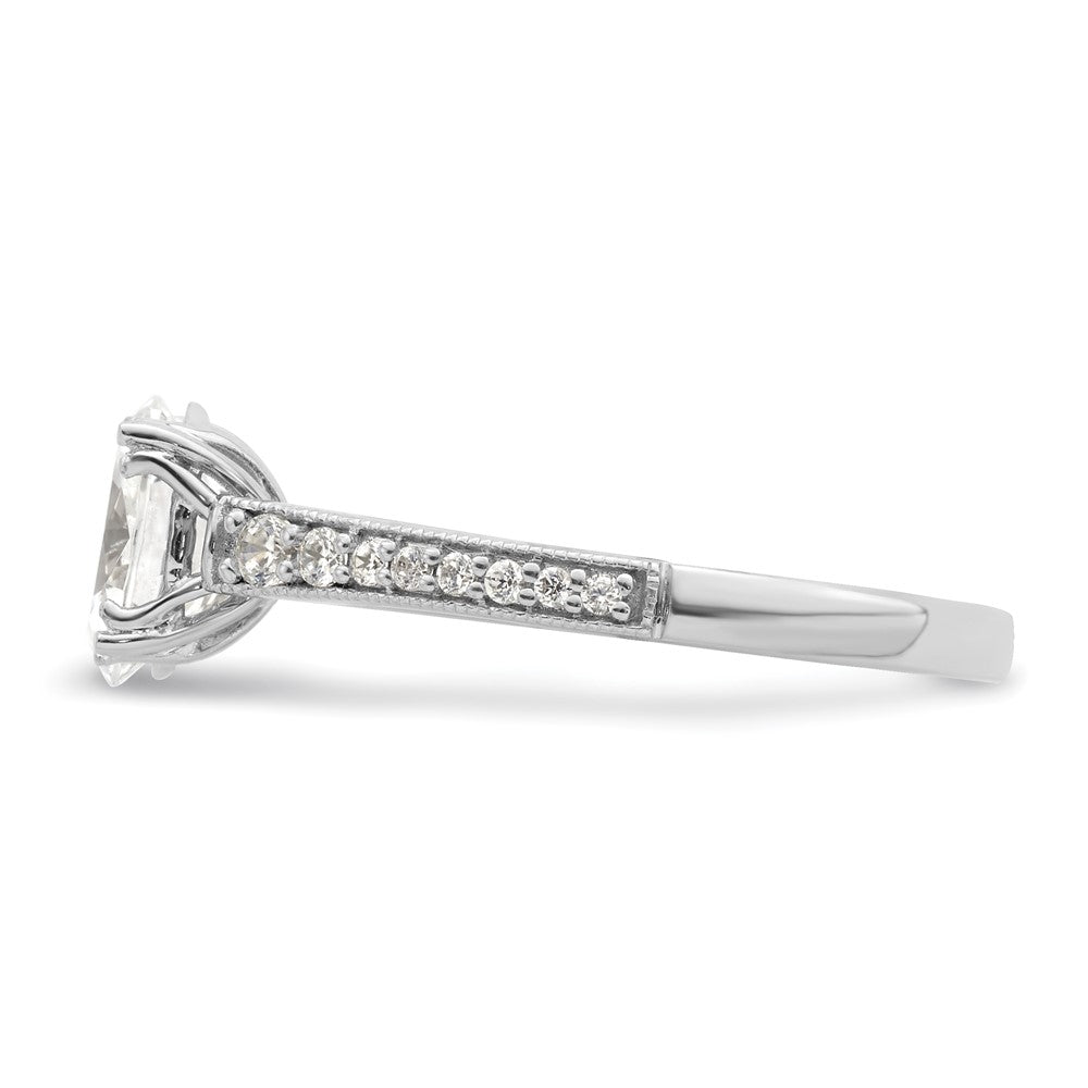 Exclusive 14K White Gold Semi-Mount Engagement Ring for 1 Carat Oval Center