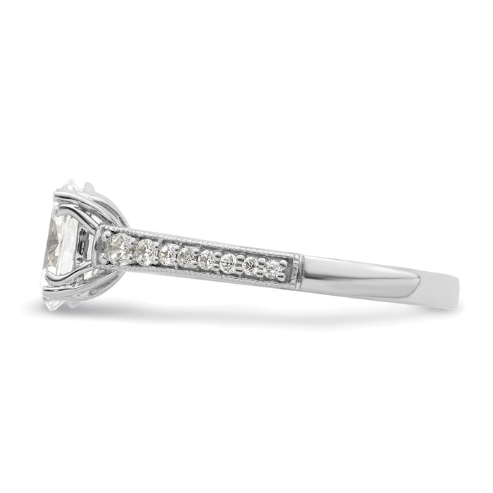 Exclusive 14K White Gold Semi-Mount Engagement Ring for 1 Carat Oval Center-3