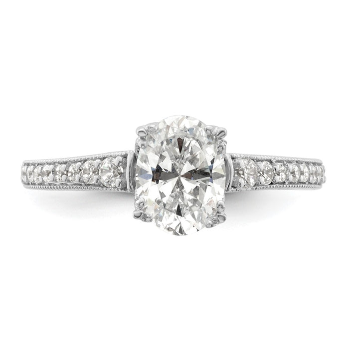 Exclusive 14K White Gold Semi-Mount Engagement Ring for 1 Carat Oval Center-4