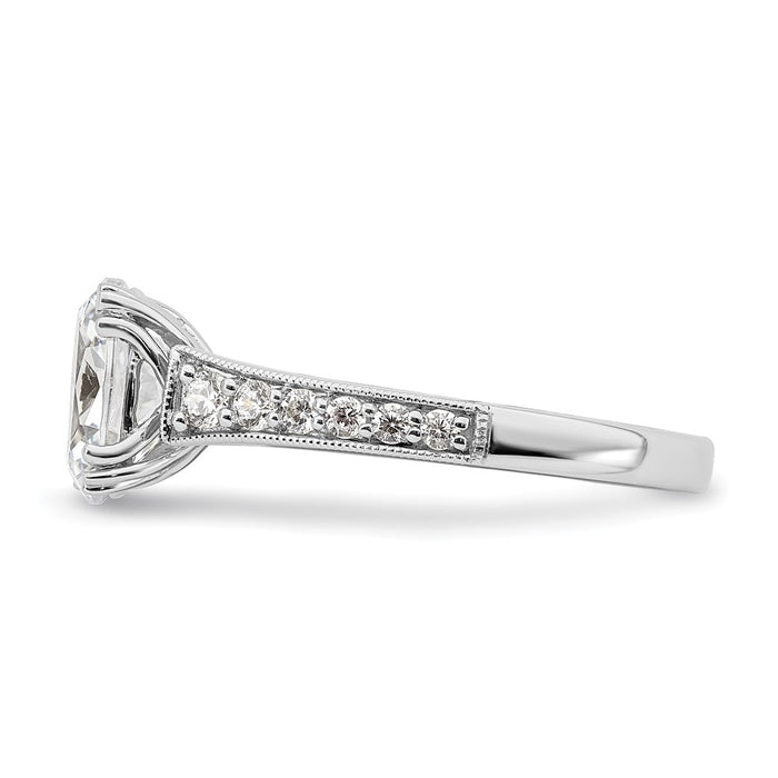 Exclusive 14K White Gold Semi-Mount Engagement Ring for 1.5 Carat Oval Center-3