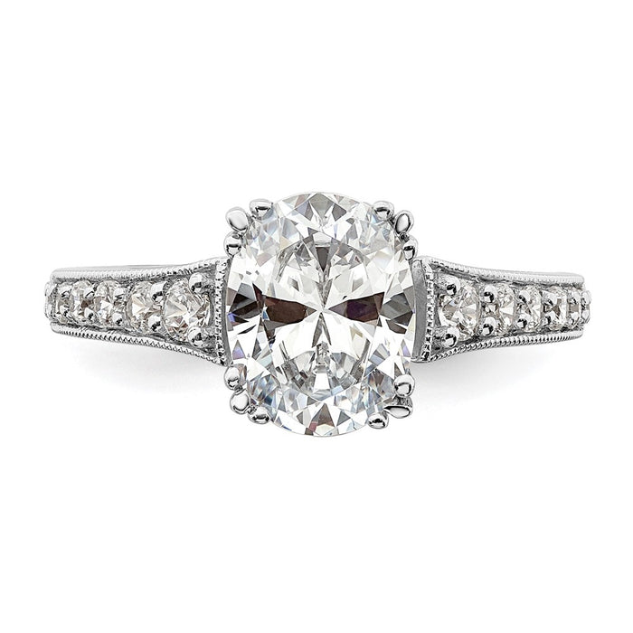 Exclusive 14K White Gold Semi-Mount Engagement Ring for 1.5 Carat Oval Center-4