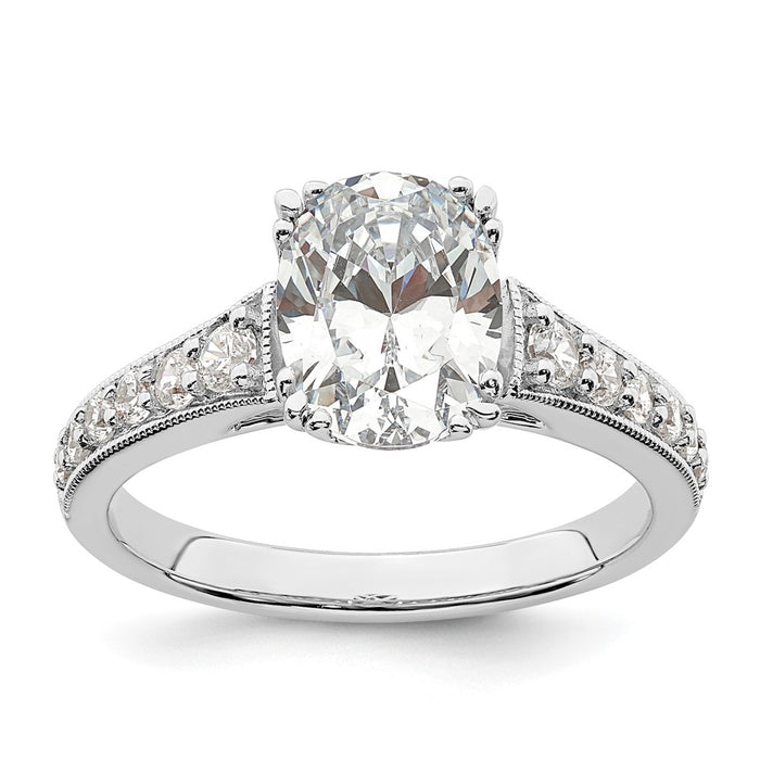 Exclusive 14K White Gold Semi-Mount Engagement Ring for 1.5 Carat Oval Center-1