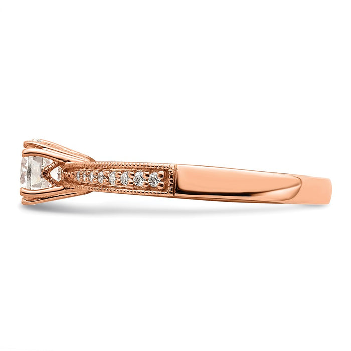 Buy Exclusive 14K Rose Gold Semi-Mount Engagement Ring for 1/2 Carat Center-3