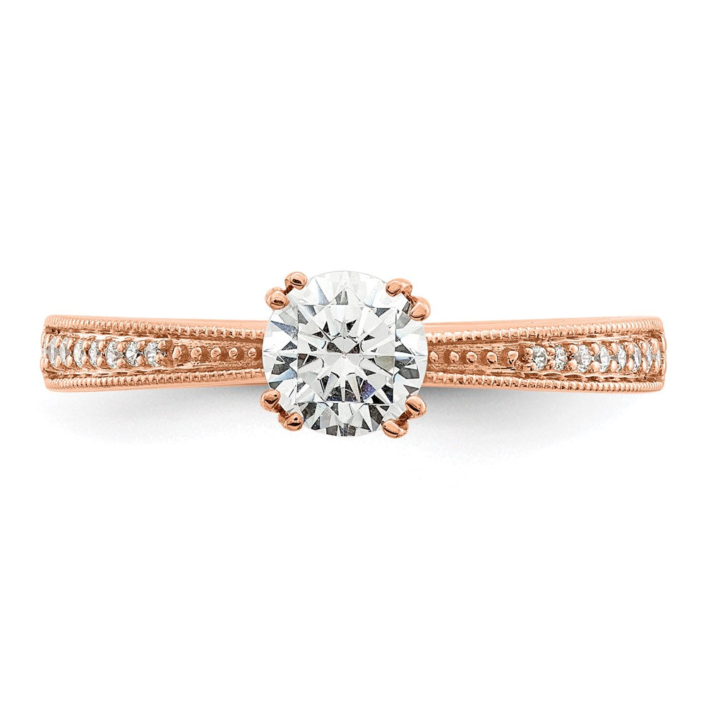 Buy Exclusive 14K Rose Gold Semi-Mount Engagement Ring for 1/2 Carat Center