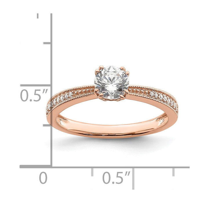 Buy Exclusive 14K Rose Gold Semi-Mount Engagement Ring for 1/2 Carat Center-7
