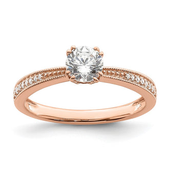 Buy Exclusive 14K Rose Gold Semi-Mount Engagement Ring for 1/2 Carat Center