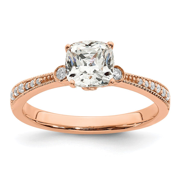 14K Rose Gold Semi-Mount Engagement Ring for 1 Carat Stone - Style GR1-1023282