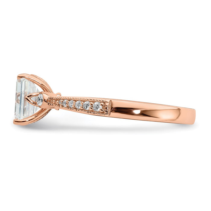 Buy Exclusive 14K Rose Gold Semi-Mount Engagement Ring for 1 Carat Emerald-Cut-3