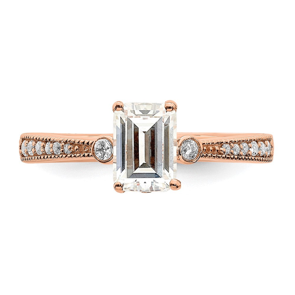 Buy Exclusive 14K Rose Gold Semi-Mount Engagement Ring for 1 Carat Emerald-Cut