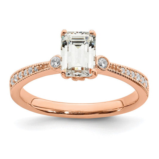 Buy Exclusive 14K Rose Gold Semi-Mount Engagement Ring for 1 Carat Emerald-Cut