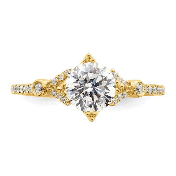 Buy Designer 14K Gold Semi-Mount Engagement Ring for 1 Carat Center, 1/8 ct Diamonds-4
