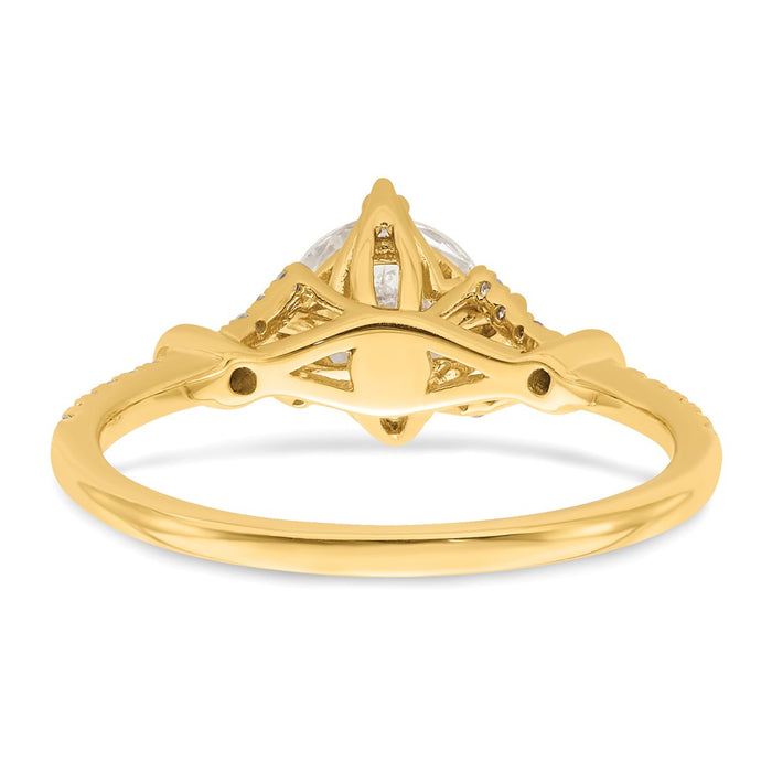 Buy Designer 14K Gold Semi-Mount Engagement Ring for 1 Carat Center, 1/8 ct Diamonds-5