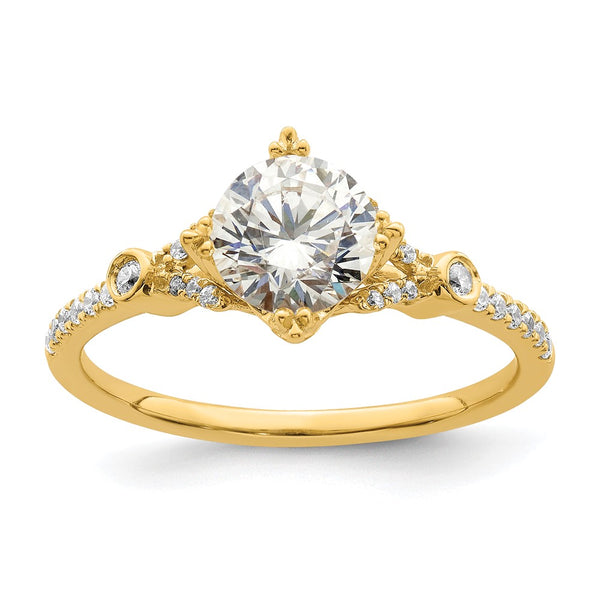 Buy Designer 14K Gold Semi-Mount Engagement Ring for 1 Carat Center, 1/8 ct Diamonds