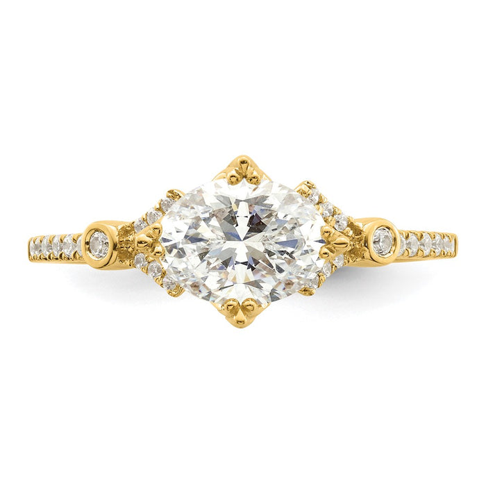 Buy 14K Gold Semi-Mount Engagement Ring for 1 Carat Oval - Stylish Value!-4
