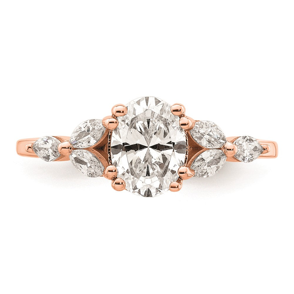 Buy Exclusive 14K Rose Gold Semi-Mount Engagement Ring, 1 Carat Oval & Diamonds