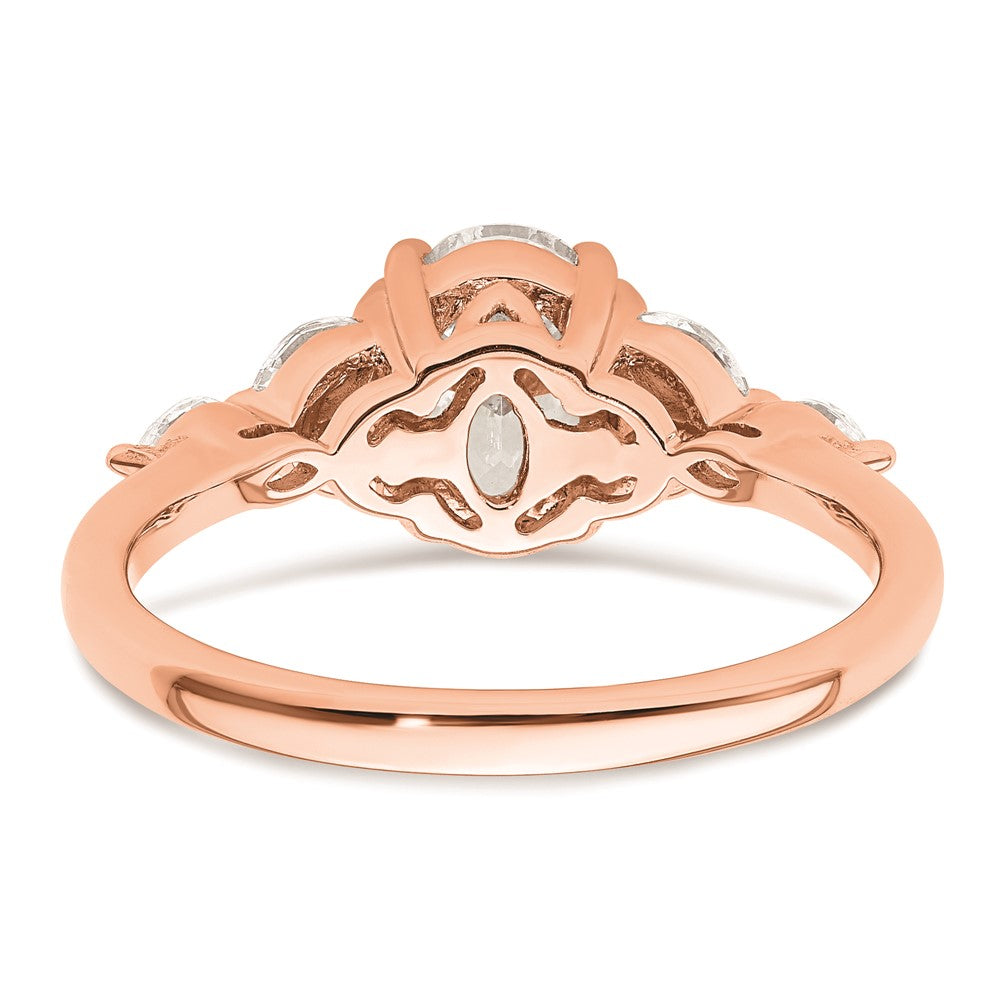 Buy Exclusive 14K Rose Gold Semi-Mount Engagement Ring, 1 Carat Oval & Diamonds