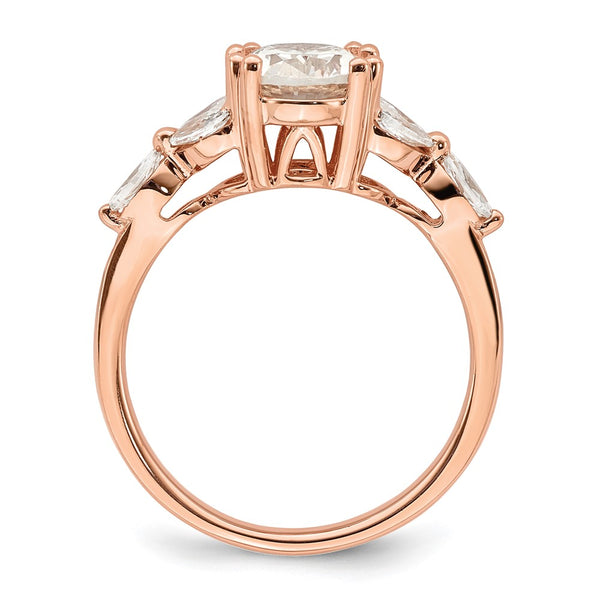 14K Rose Gold Engagement Ring Semi-Mount for 1.5 Carat Oval