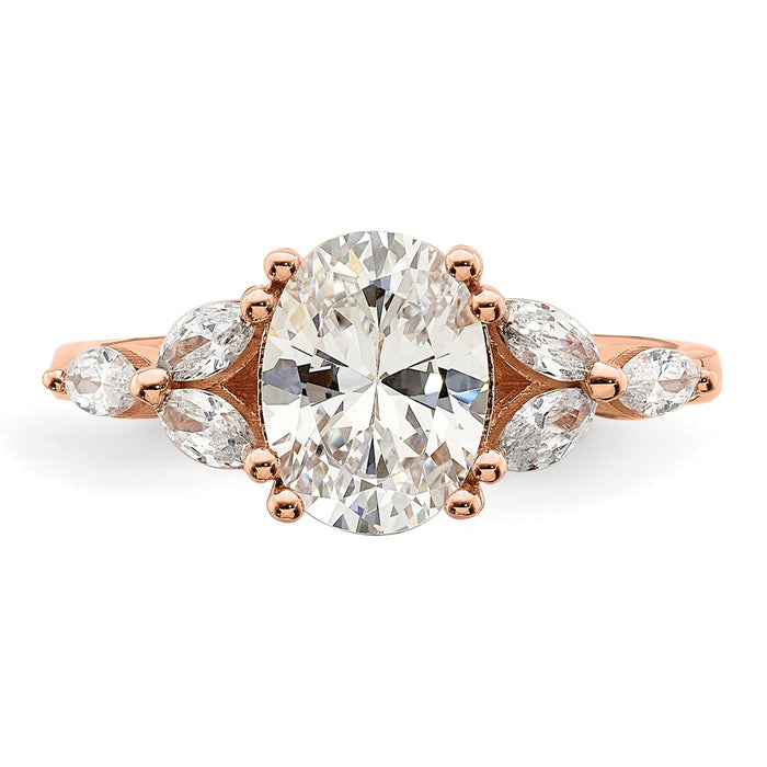 Buy Exclusive 14K Rose Gold Engagement Ring Semi-Mount for 1.5 Carat Oval-4