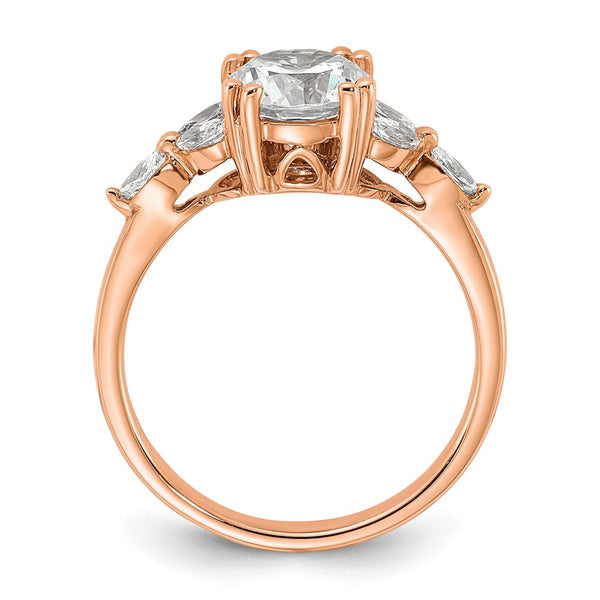 14K Rose Gold Semi-Mount Engagement Ring, 1.5 Carat
