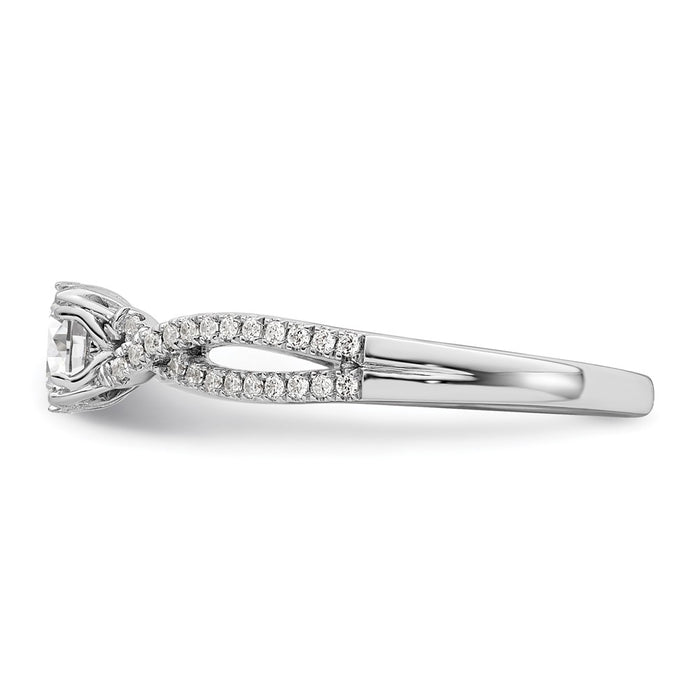 Buy Exclusive 14K White Gold Criss-Cross Engagement Ring for 1/2 Carat Center-3