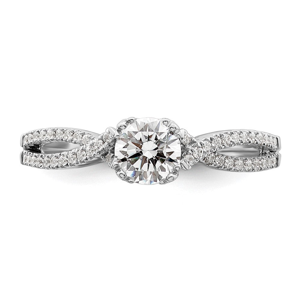 Buy Exclusive 14K White Gold Criss-Cross Engagement Ring for 1/2 Carat Center