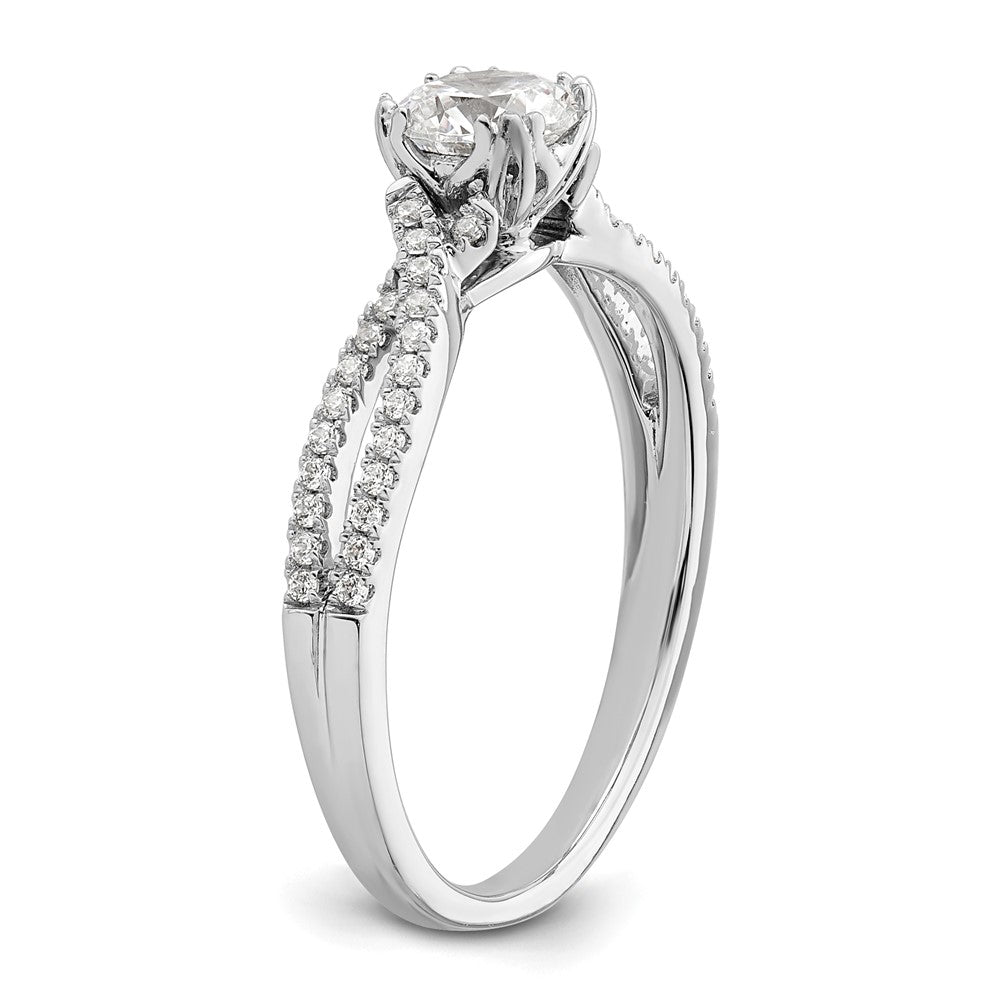 Buy Exclusive 14K White Gold Criss-Cross Engagement Ring for 1/2 Carat Center