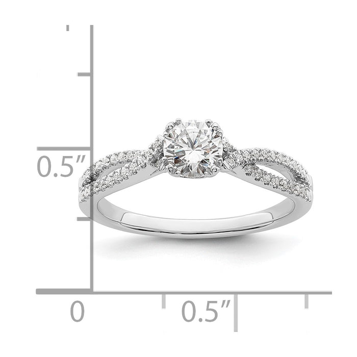 Buy Exclusive 14K White Gold Criss-Cross Engagement Ring for 1/2 Carat Center-7