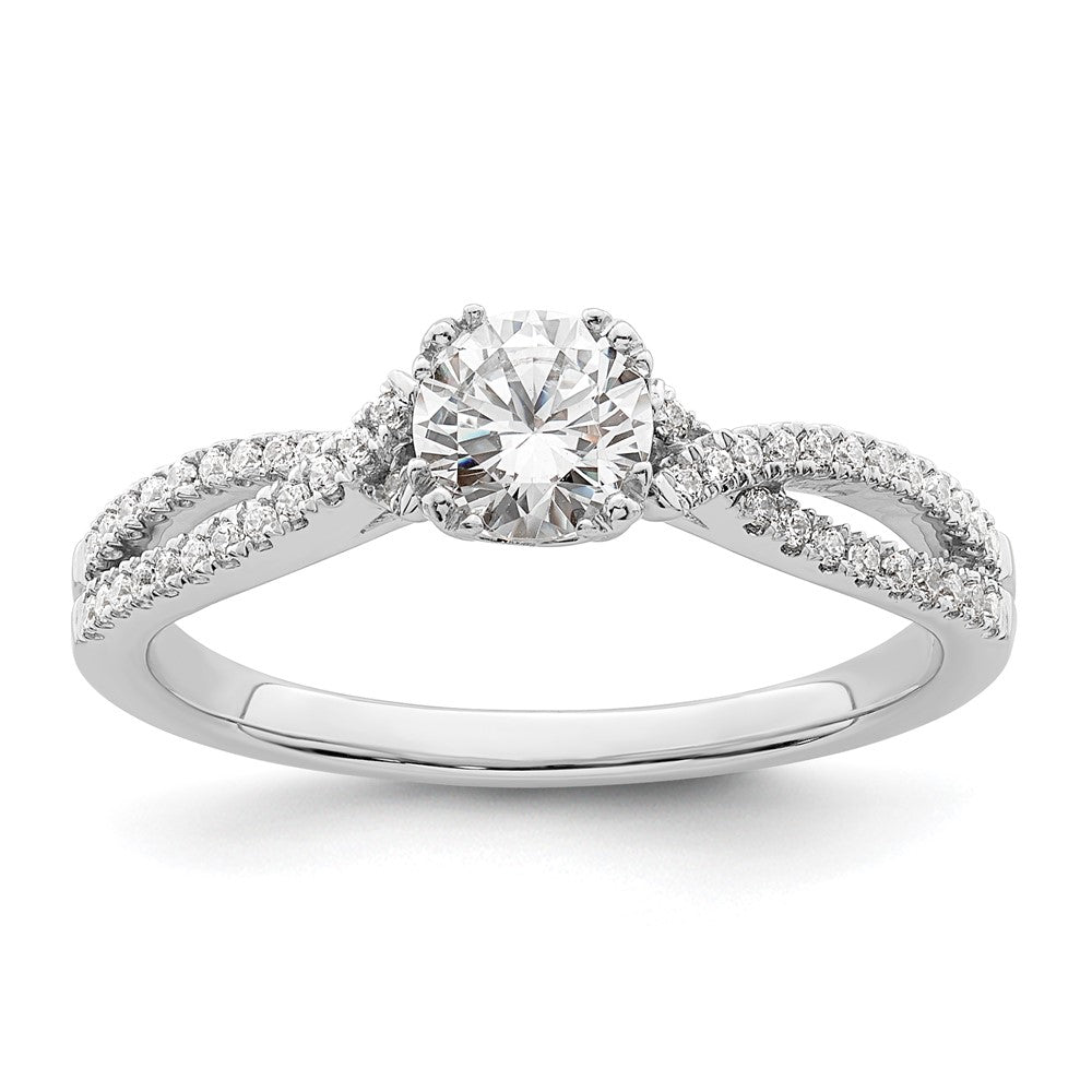 Buy Exclusive 14K White Gold Criss-Cross Engagement Ring for 1/2 Carat Center