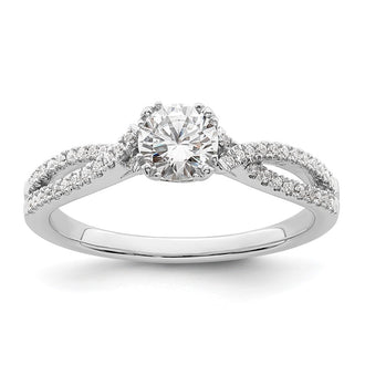 Buy Exclusive 14K White Gold Criss-Cross Engagement Ring for 1/2 Carat Center