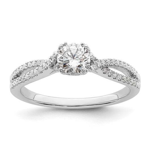 Buy Exclusive 14K White Gold Criss-Cross Engagement Ring for 1/2 Carat Center
