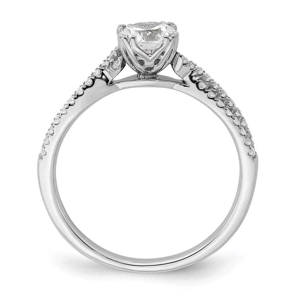 Exclusive 14K White Gold Criss-Cross Engagement Ring | 1/5 Carat Diamonds, 3/4 Carat Setting