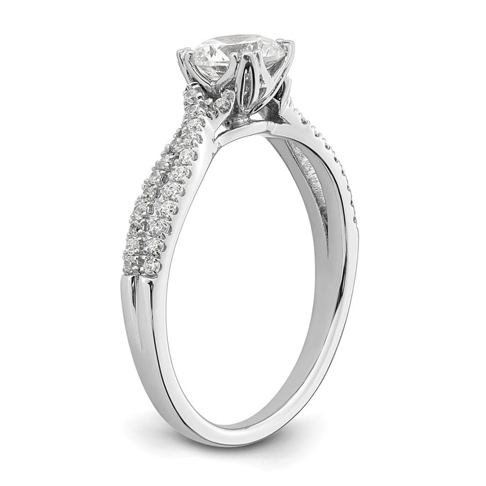 Exclusive 14K White Gold Criss-Cross Engagement Ring | 1/5 Carat Diamonds, 3/4 Carat Setting-6