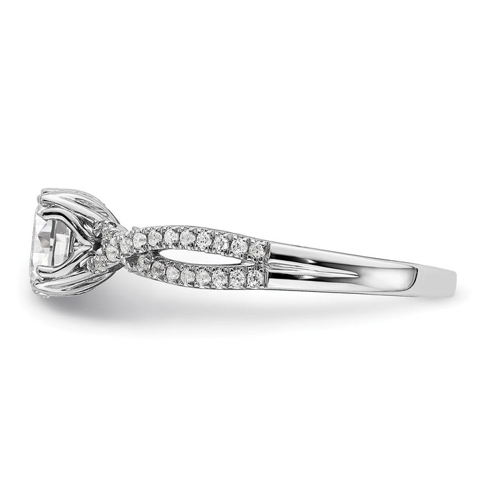 Buy Exclusive 14K White Gold Criss-Cross Engagement Ring Semi-Mount for 1 Carat-3