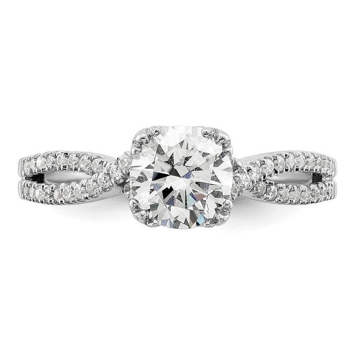 Buy Exclusive 14K White Gold Criss-Cross Engagement Ring Semi-Mount for 1 Carat-4