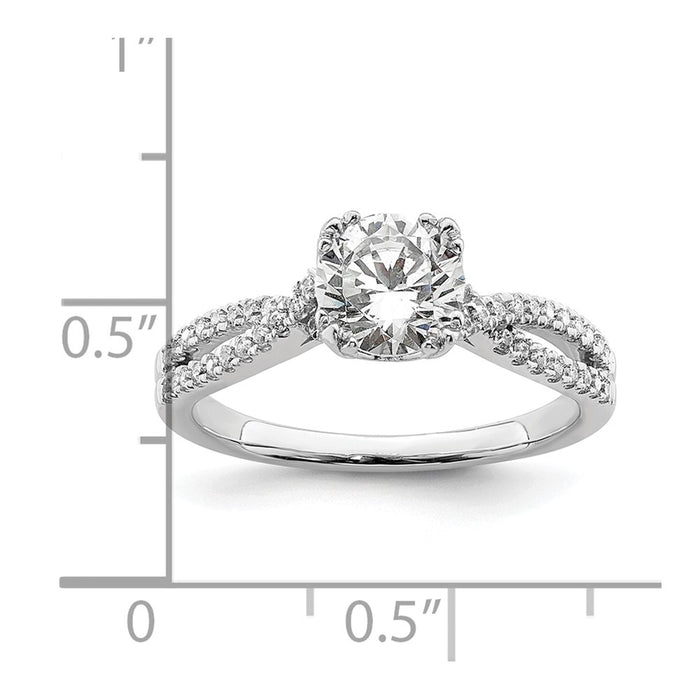 Buy Exclusive 14K White Gold Criss-Cross Engagement Ring Semi-Mount for 1 Carat-7